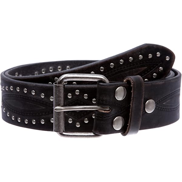 Beltiscool Genuine Vintage Retro Circle Studded Leather Belt